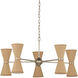 Pennyworth 10 Light 36 inch Contemporary Silver Leaf/Contemporary Silver/Natural Chandelier Ceiling Light