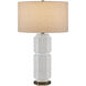 Glebe 28.5 inch 150 watt White and Beige and Light Blue and Antique Brass Table Lamp Portable Light