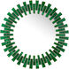 Glasdele 39 X 39 inch Green and Antique Brass Mirror