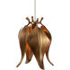 Iota 3 Light 12 inch Antique Brass and Silver Multi-Drop Pendant Ceiling Light