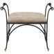 Mabel 24.25 inch Antique Black/Polished Brass Ottoman