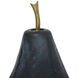 Glass Pear Blue and Brass Decorative Objects, Set of 2