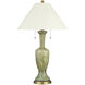 Classico 32.5 inch 75 watt Green and Beige and Antique Brass Table Lamp Portable Light