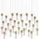 Cannula 30 Light 54 inch Vintage Brass Linear Pendant Ceiling Light