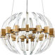Coquette 3 Light 13.5 inch Clear/Antique Brass Chandelier Ceiling Light, Small