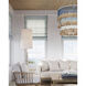 St. Barts 7 Light 33 inch Sugar White/Mist Blue/Demin Blue/Natural Rope Chandelier Ceiling Light