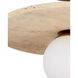 Apricity 1 Light 16 inch Beige/Antique Brass/Frosted White Semi-Flush Mount Ceiling Light