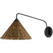 Basket 25.75 inch 40 watt Blacksmith/Natural Swing Arm Wall Sconce Wall Light