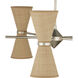 Pennyworth 10 Light 36 inch Contemporary Silver Leaf/Contemporary Silver/Natural Chandelier Ceiling Light