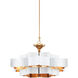 Grand Lotus 6 Light 30 inch Sugar White/Comtemoprary Gold Leaf Chandelier Ceiling Light, Convertible to Semi-Flush