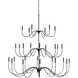 Tirrell 27 Light 58 inch Antique Black Chandelier Ceiling Light, Large