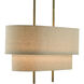 Combermere 4 Light 42 inch Antique Brass/Linen Linear Chandelier Ceiling Light, Rectangular