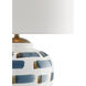 Brushstroke 32.5 inch 150 watt White/Blue/Antique Brass Table Lamp Portable Light