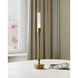 Paseo 20 inch 1.50 watt Polished Antique Brass/Clear Cordless Table Lamp Portable Light