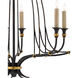 Folgate 8 Light 29 inch French Black/Gold Leaf Chandelier Ceiling Light, Small