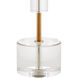 Deville 31 inch 150 watt Clear/Antique Brass Table Lamp Portable Light