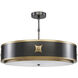 Huntsman 3 Light 24.5 inch Satin Black Semi-Flush Mount Ceiling Light