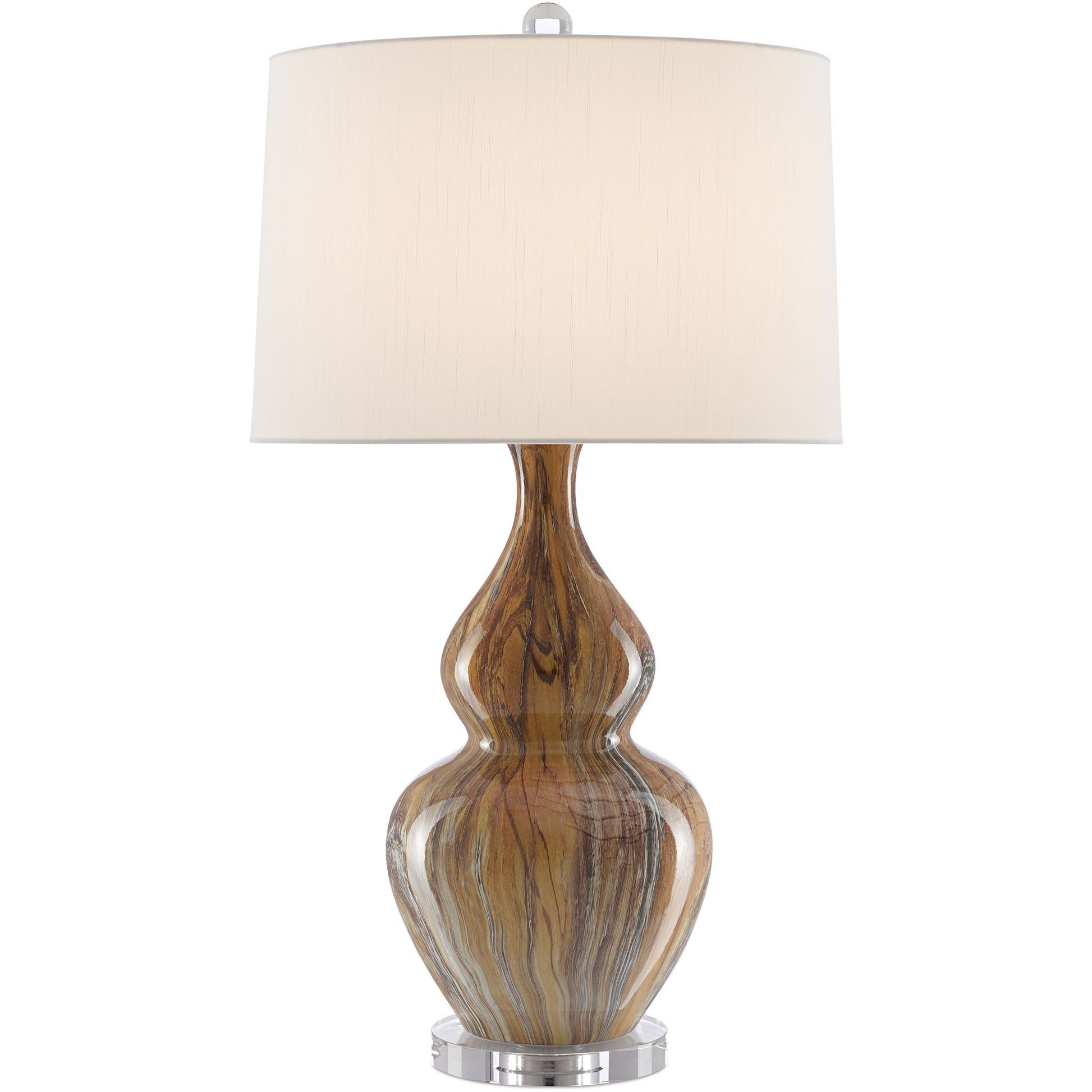 Kolor 31 inch 150 watt Earth Brown and Clear Table Lamp Portable Light