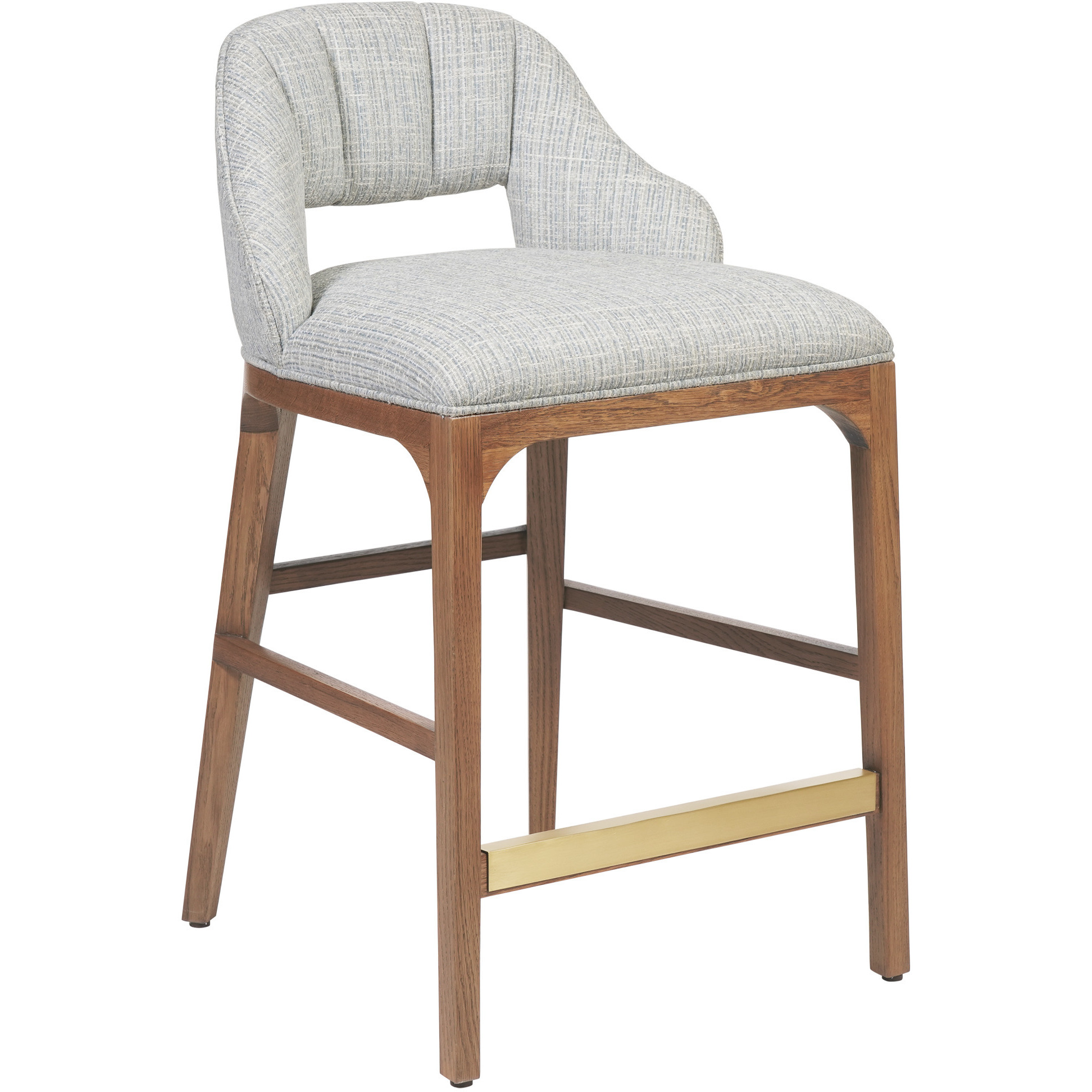 Inga 34 inch Morel Brown and Brushed Brass and Greenlight Powder Counter Stool