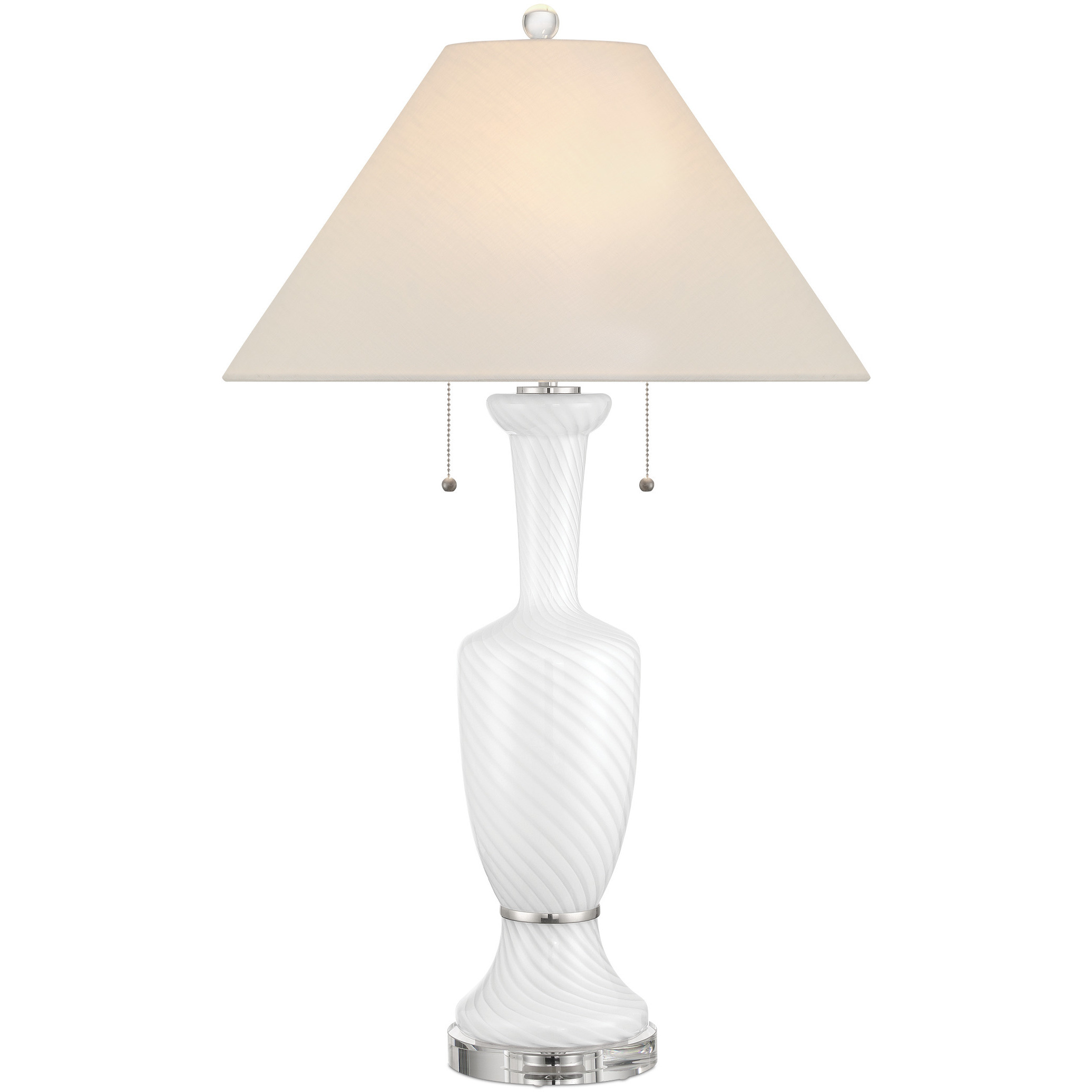 Classico 32.5 inch 75 watt White and Clear and Polished Nickel Table Lamp Portable Light