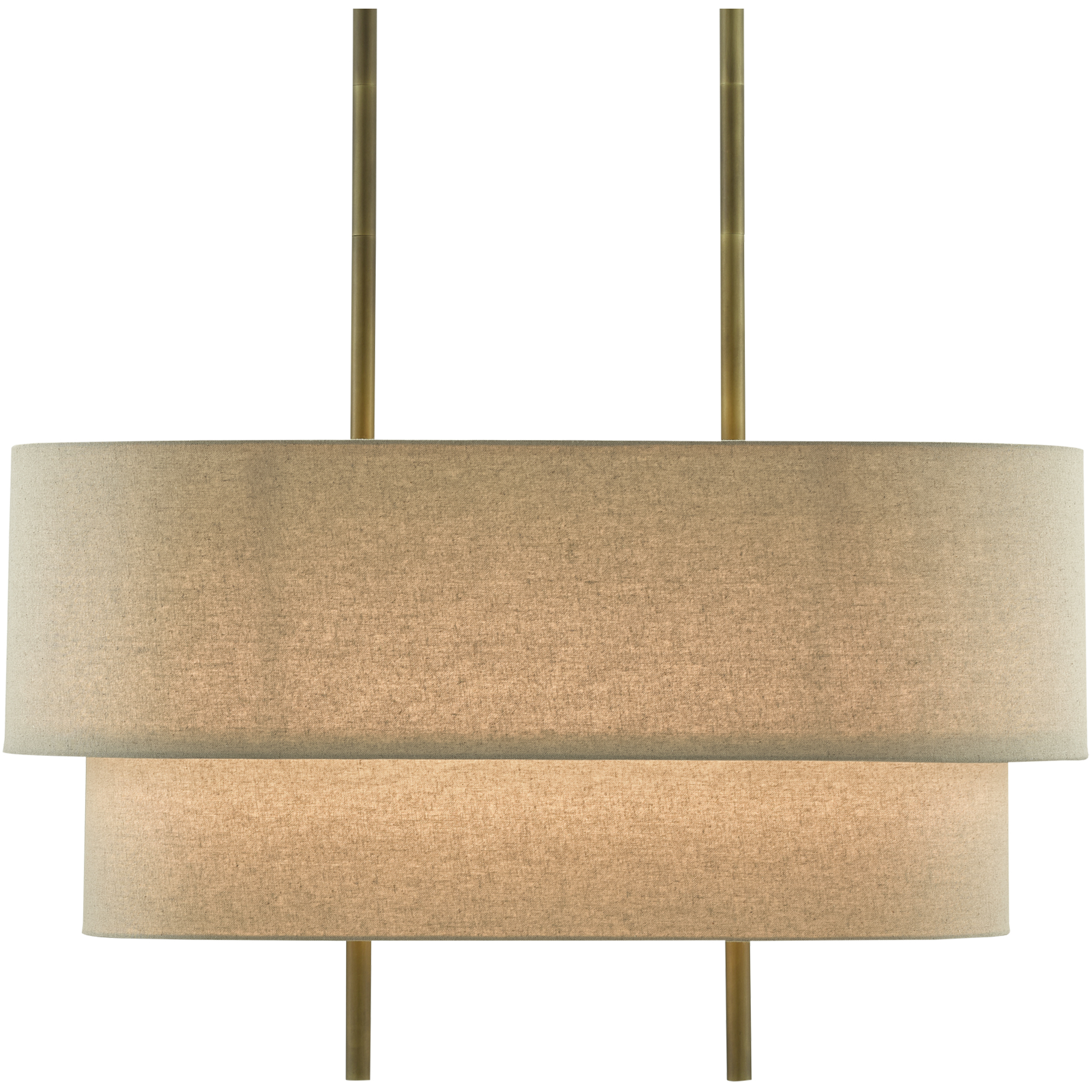 Combermere 4 Light 42 inch Antique Brass/Linen Linear Chandelier Ceiling Light, Rectangular