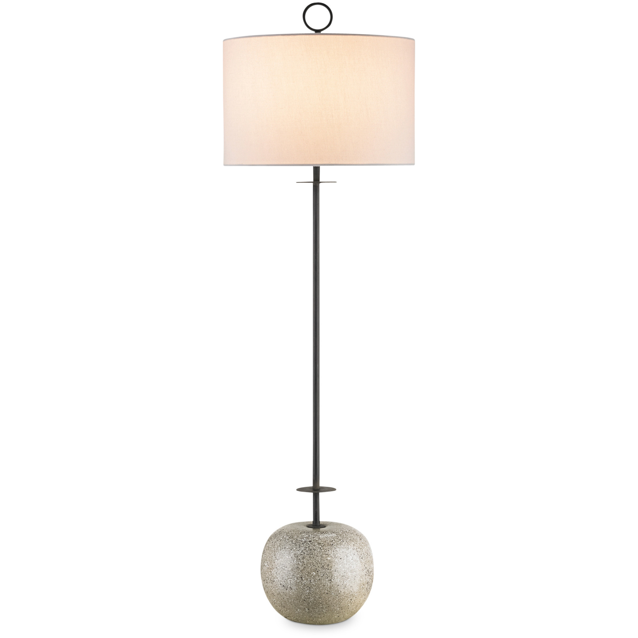 Atlas 42 inch 150 watt Blacksmith and Polished Concrete Console Lamp Portable Light