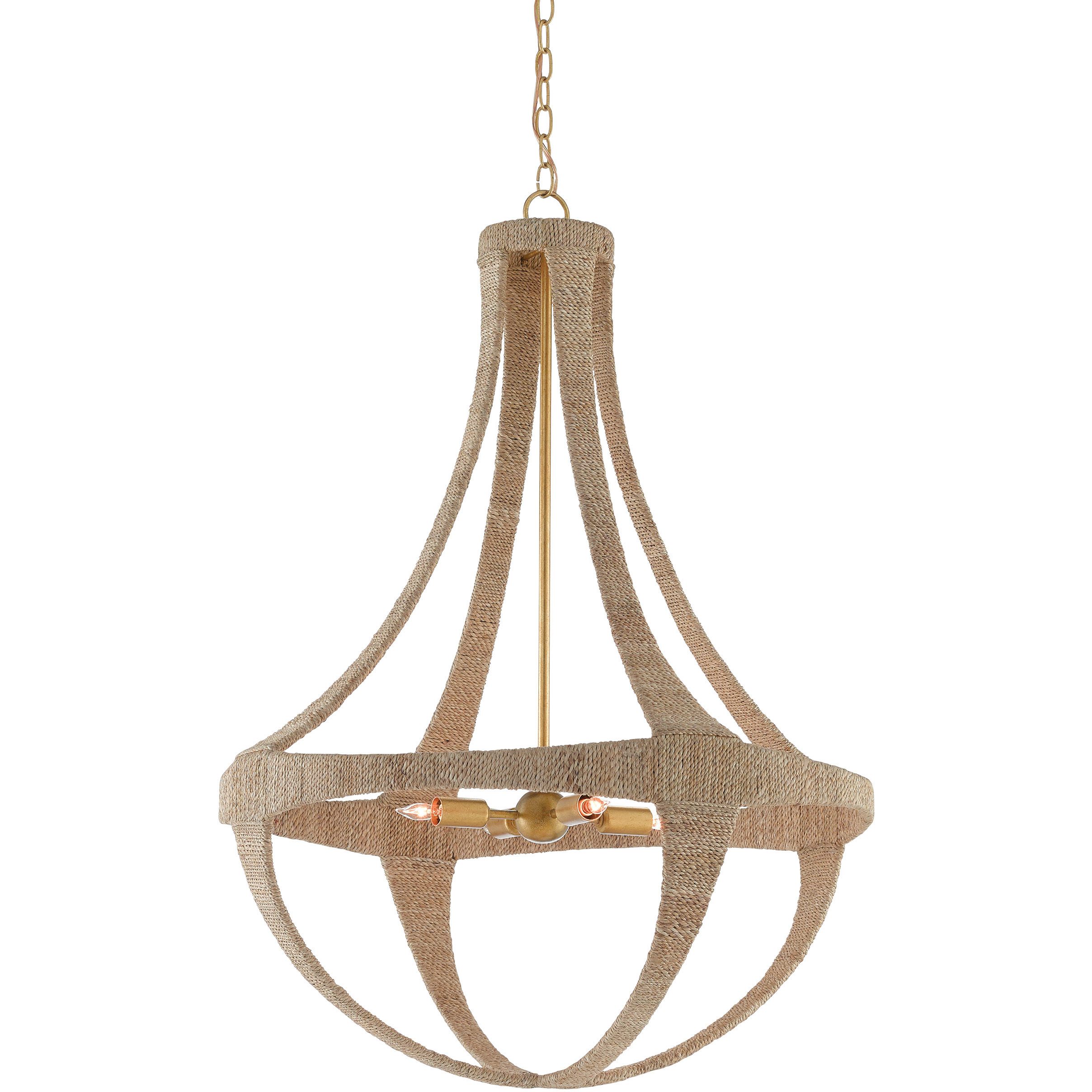 Ibiza 4 Light 28 inch Dark Contemporary Gold Leaf Chandelier Ceiling Light