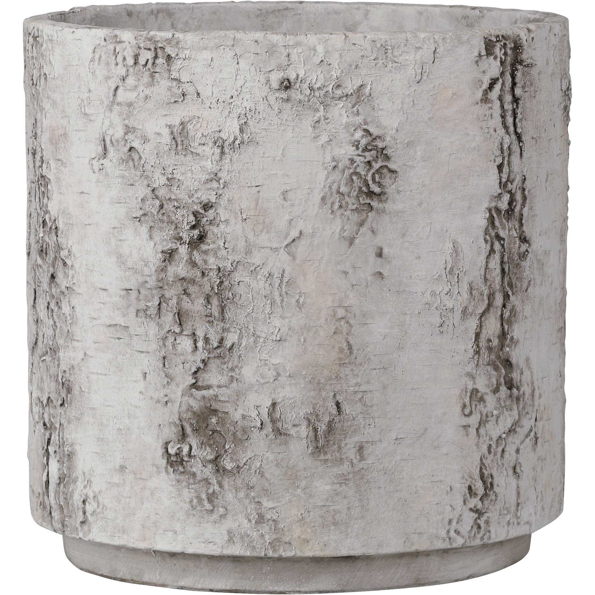 Faux Birch Black and Beige and Pale Gray Planter, Medium