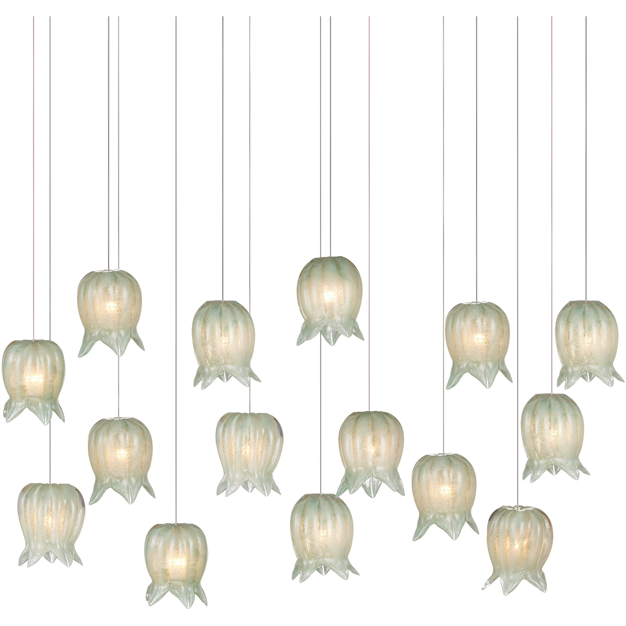 Polpo 15 Light 48 inch Silver Linear Pendant Ceiling Light