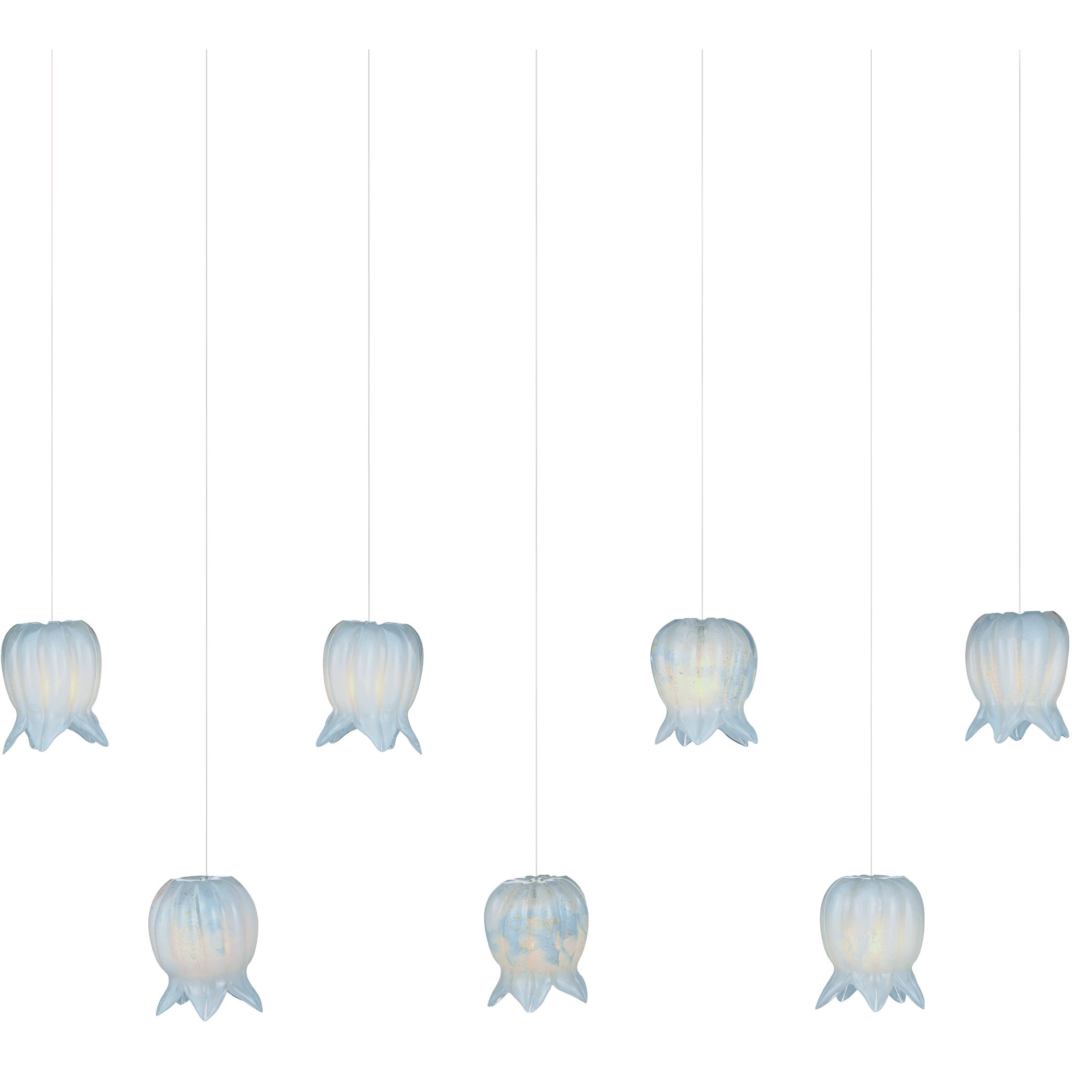 Polpo 7 Light 57 inch Silver Linear Pendant Ceiling Light