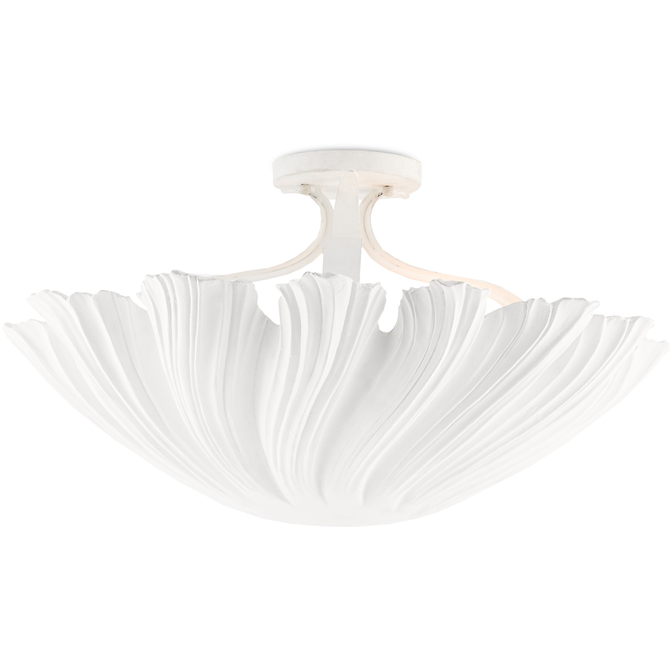 Hadley 3 Light 22.5 inch Gesso White Semi-Flush Mount Ceiling Light