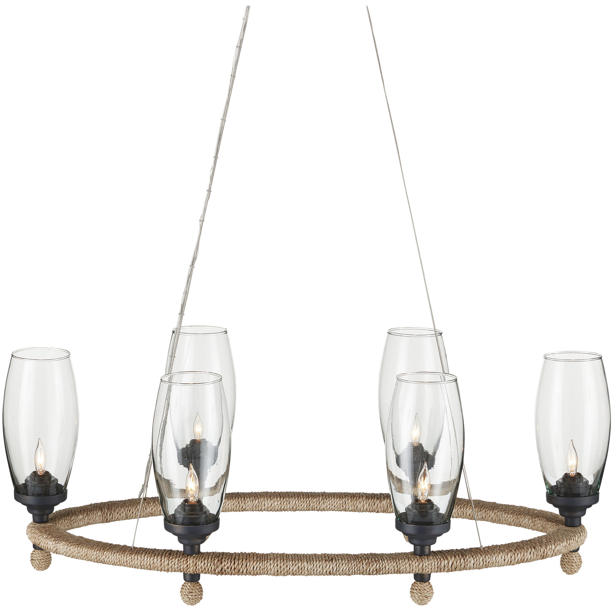 Hightider 6 Light 36 inch French Black Chandelier Ceiling Light