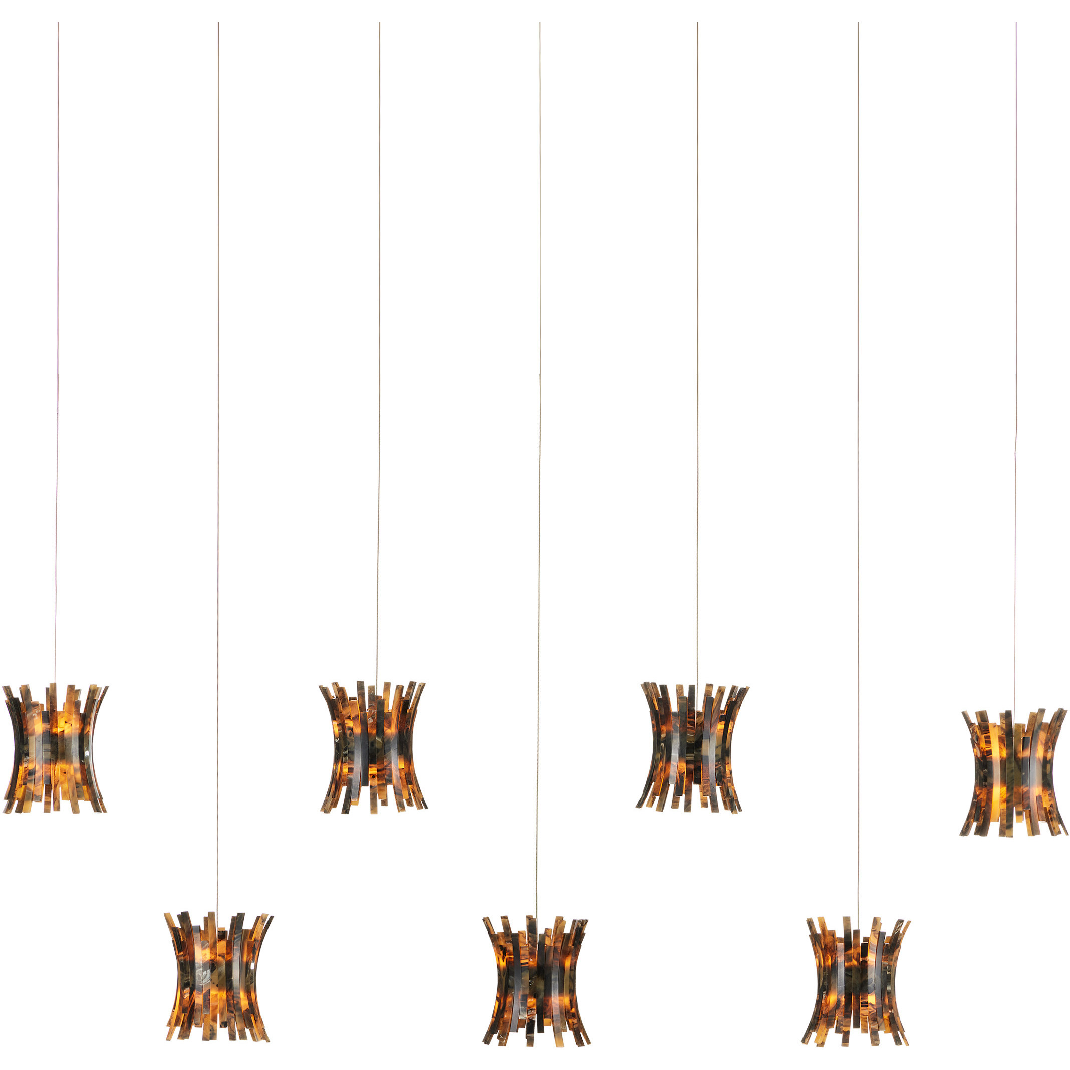 Alsop 7 Light 57 inch Silver Multi-Drop Linear Pendant Ceiling Light