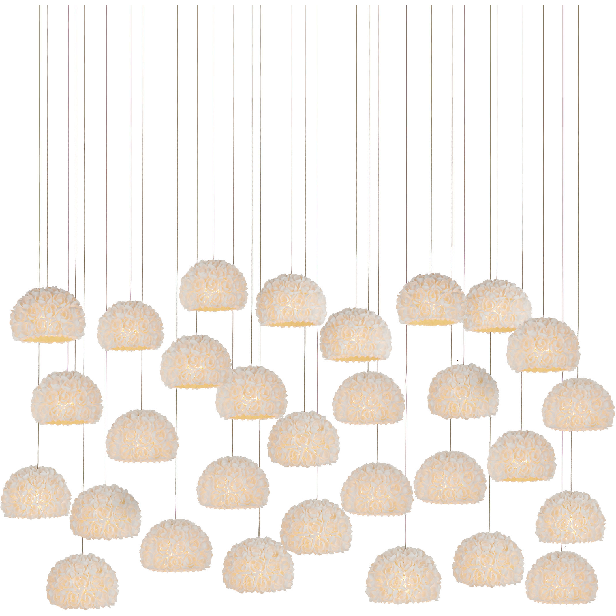 Virtu 30 Light 54 inch Silver Multi-Drop Pendant Ceiling Light