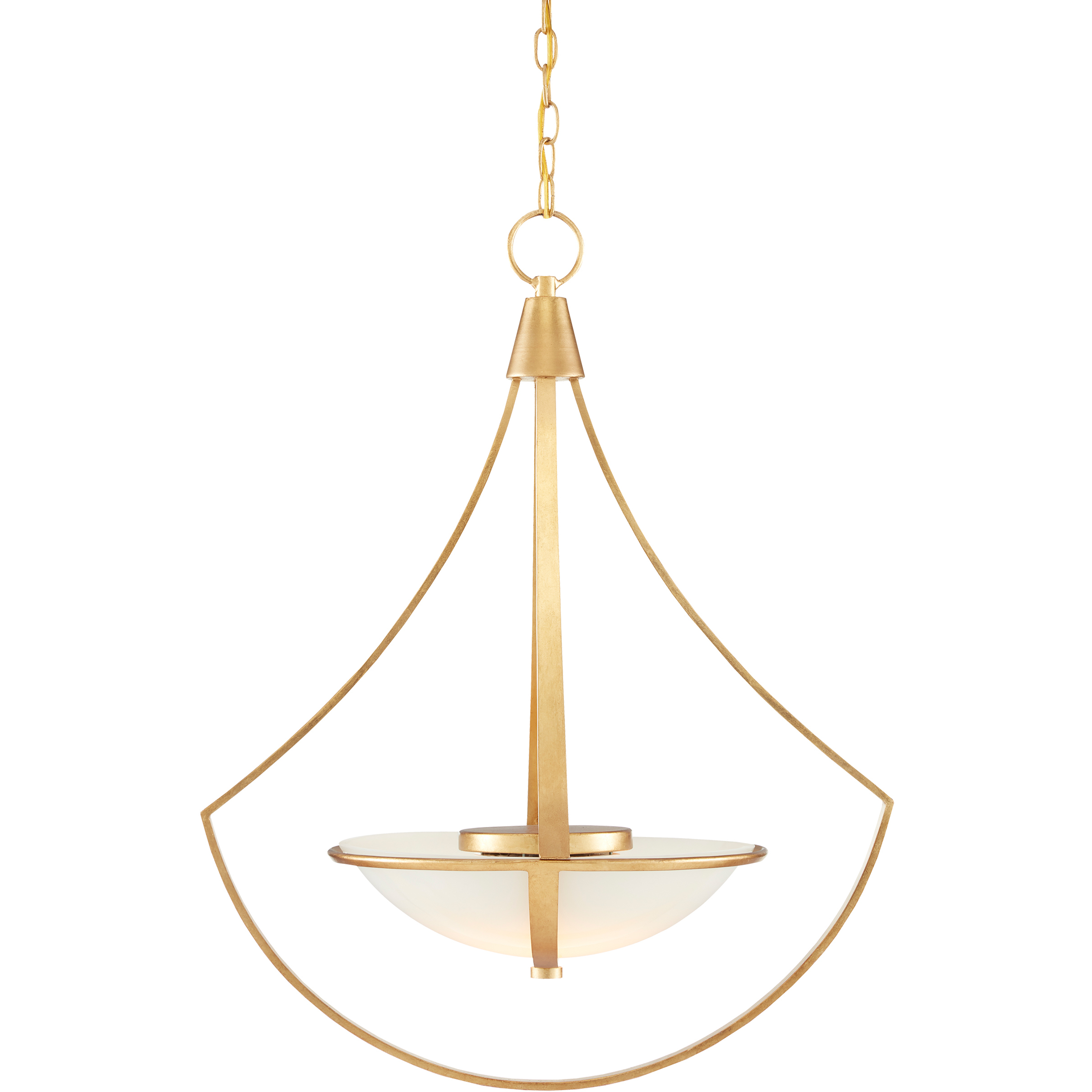 Iberia 1 Light 23.75 inch Contemporary Gold Leaf Chandelier Ceiling Light