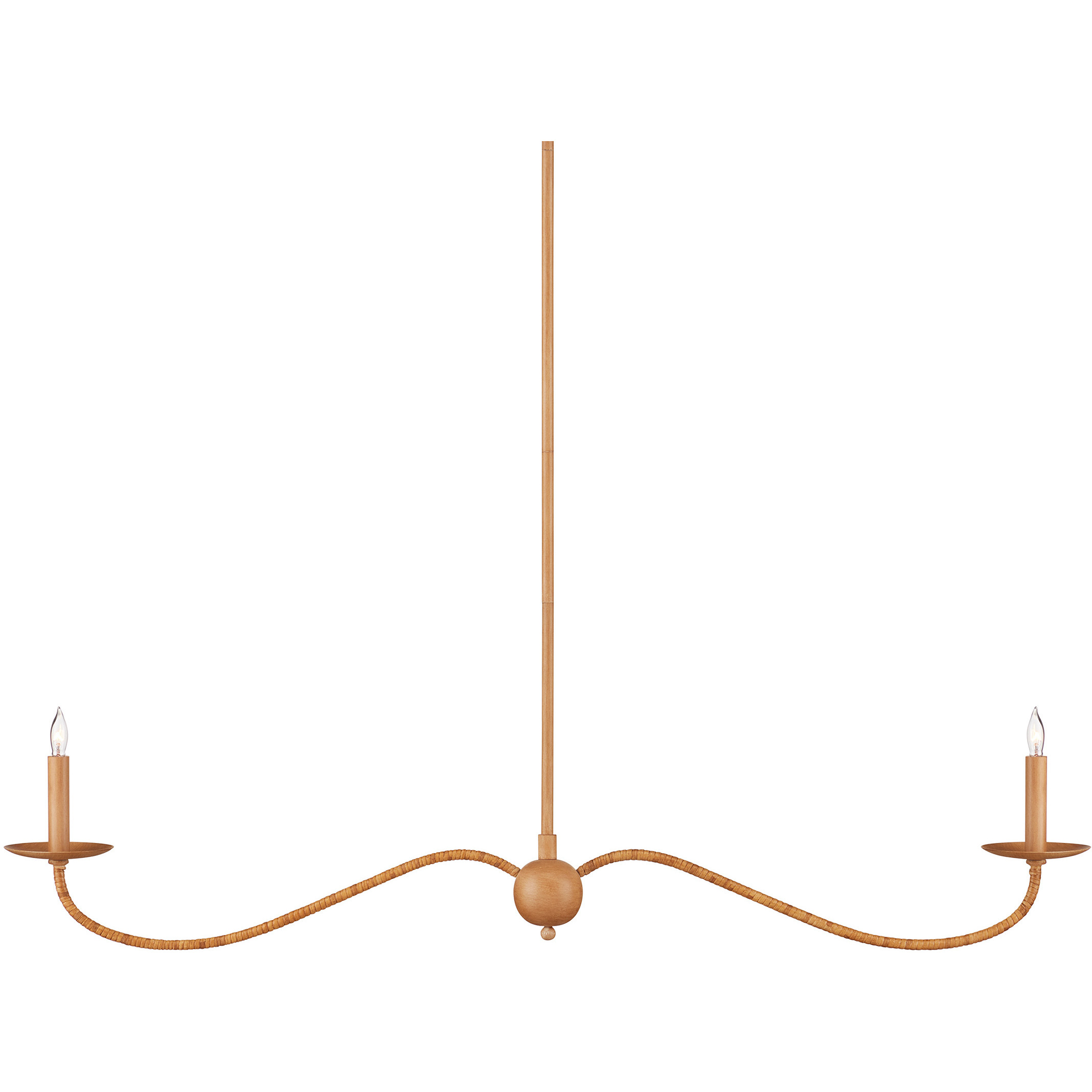 Saxon 2 Light 43.25 inch Saddle Tan Linear Chandelier Ceiling Light