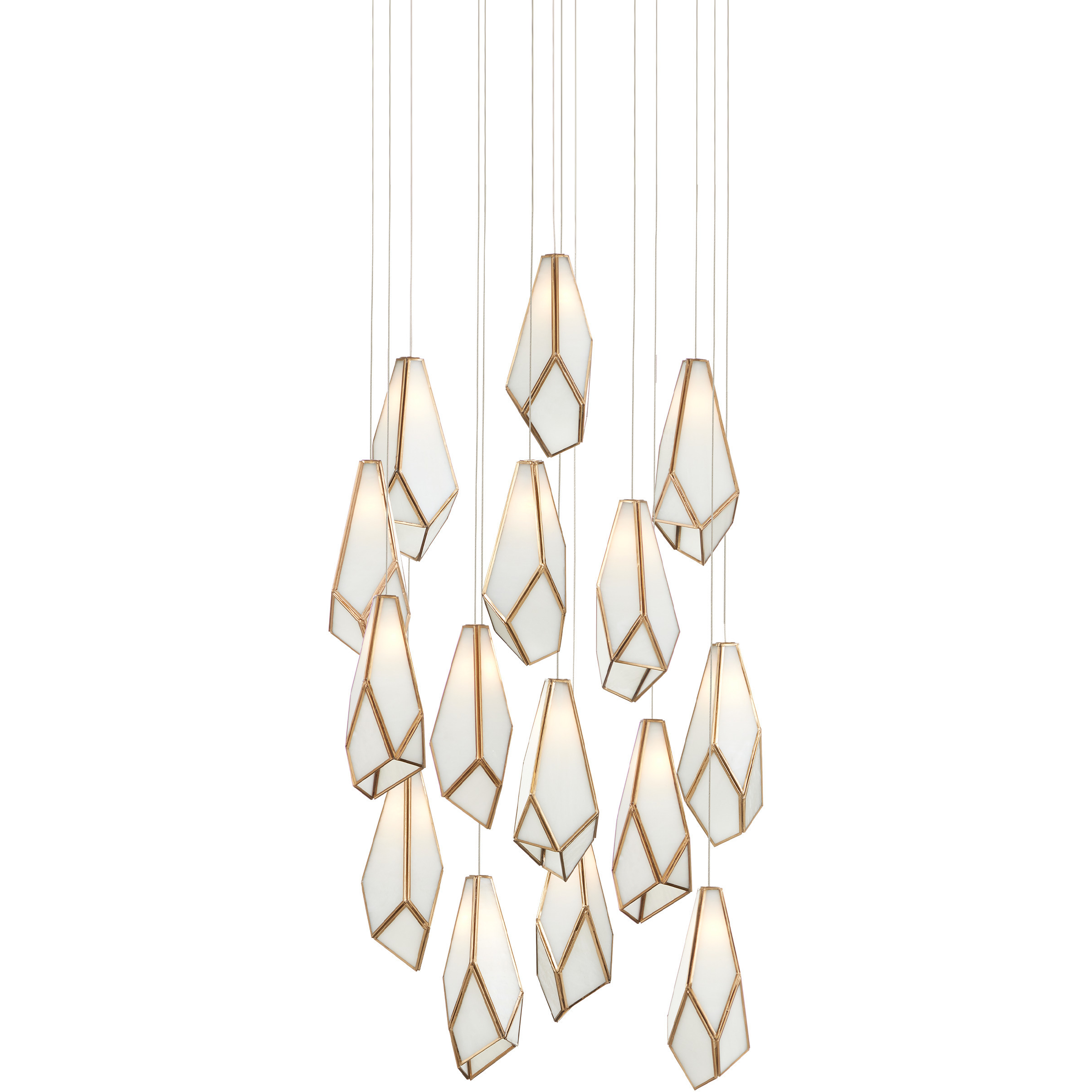 Glace 15 Light 23 inch Silver Multi-Drop Pendant Ceiling Light