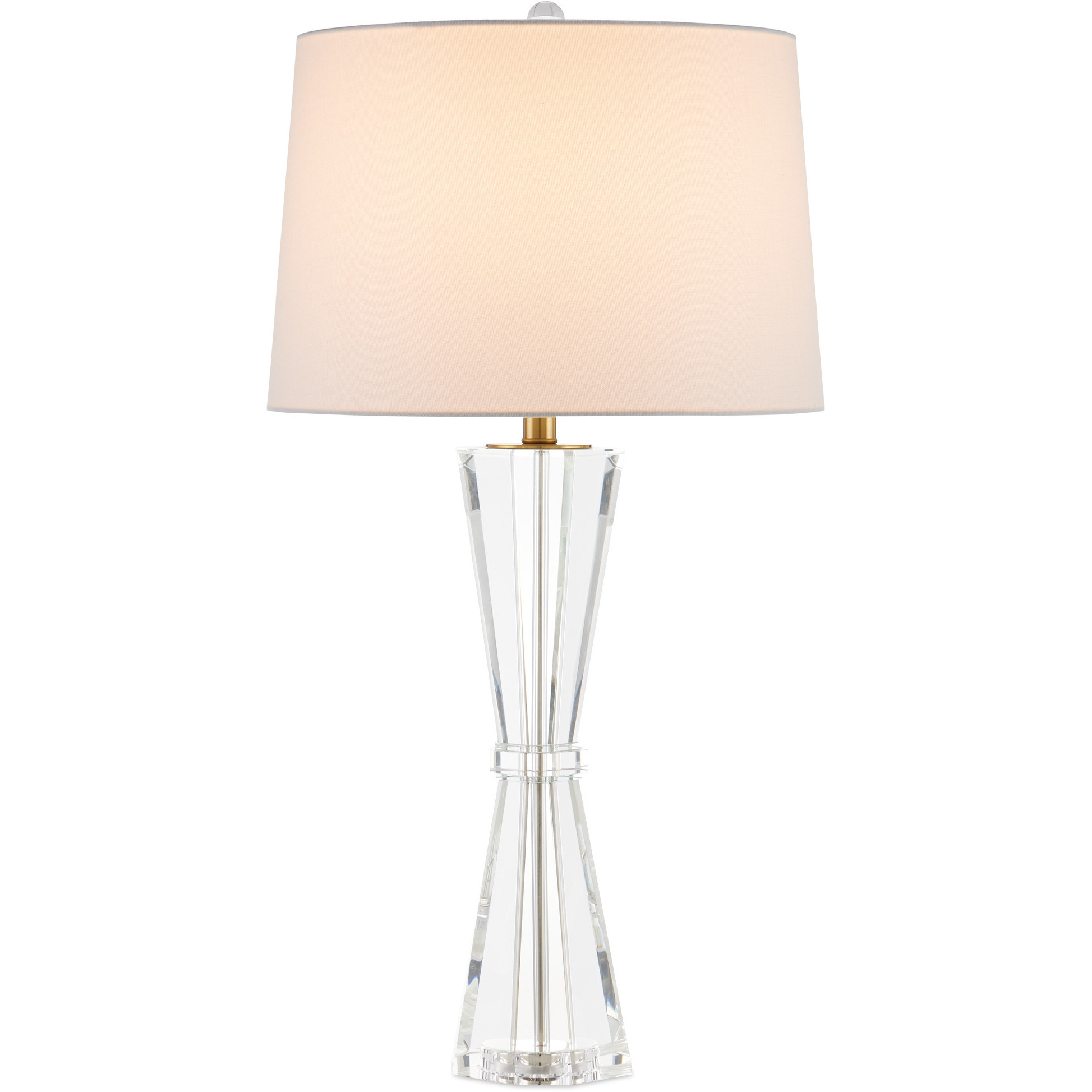 Duveen 31.5 inch 150 watt Clear and Polished Brass Table Lamp Portable Light