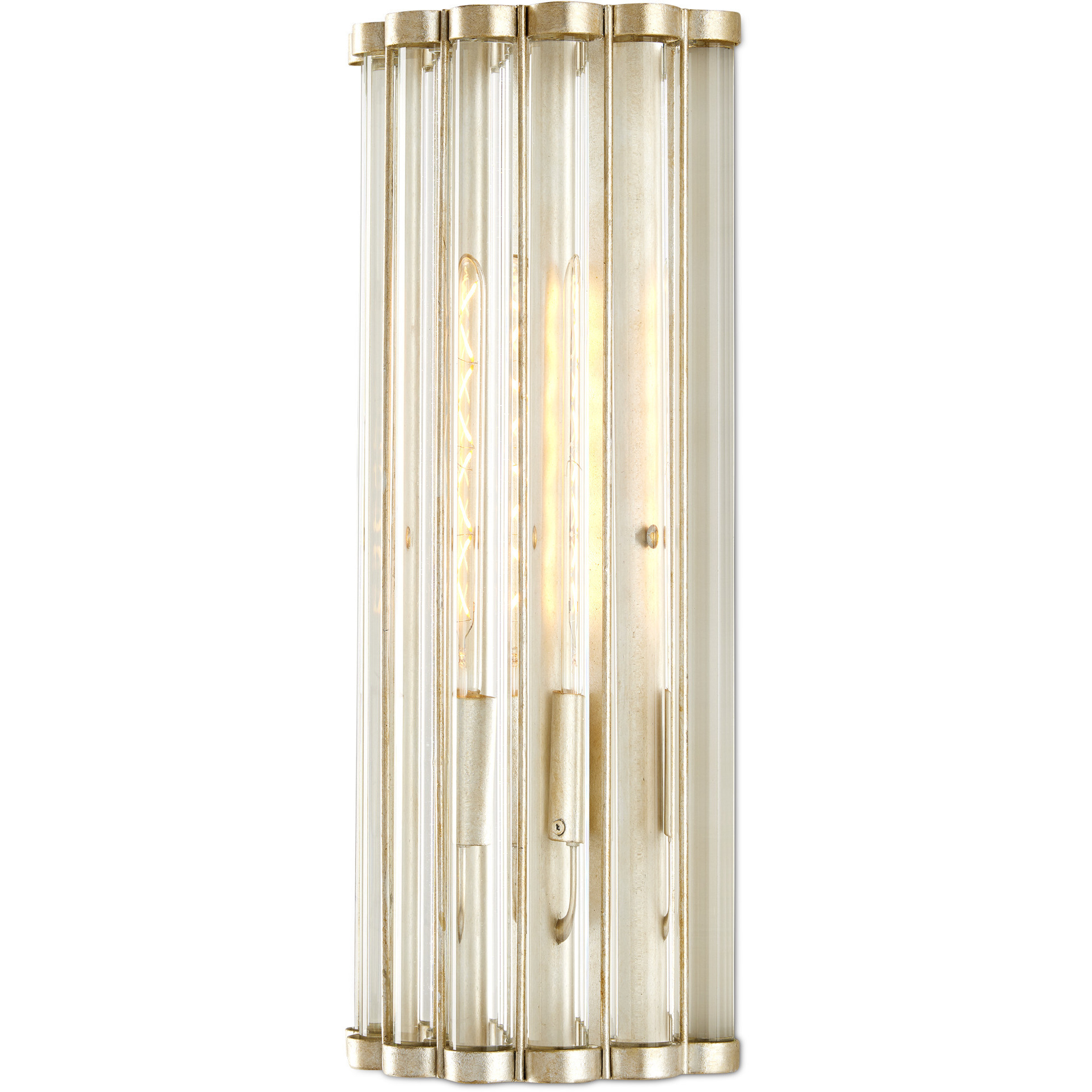 Warwick 1 Light 7 inch Contemporary Silver Leaf ADA Wall Sconce Wall Light, Tall, Bunny Williams Collection