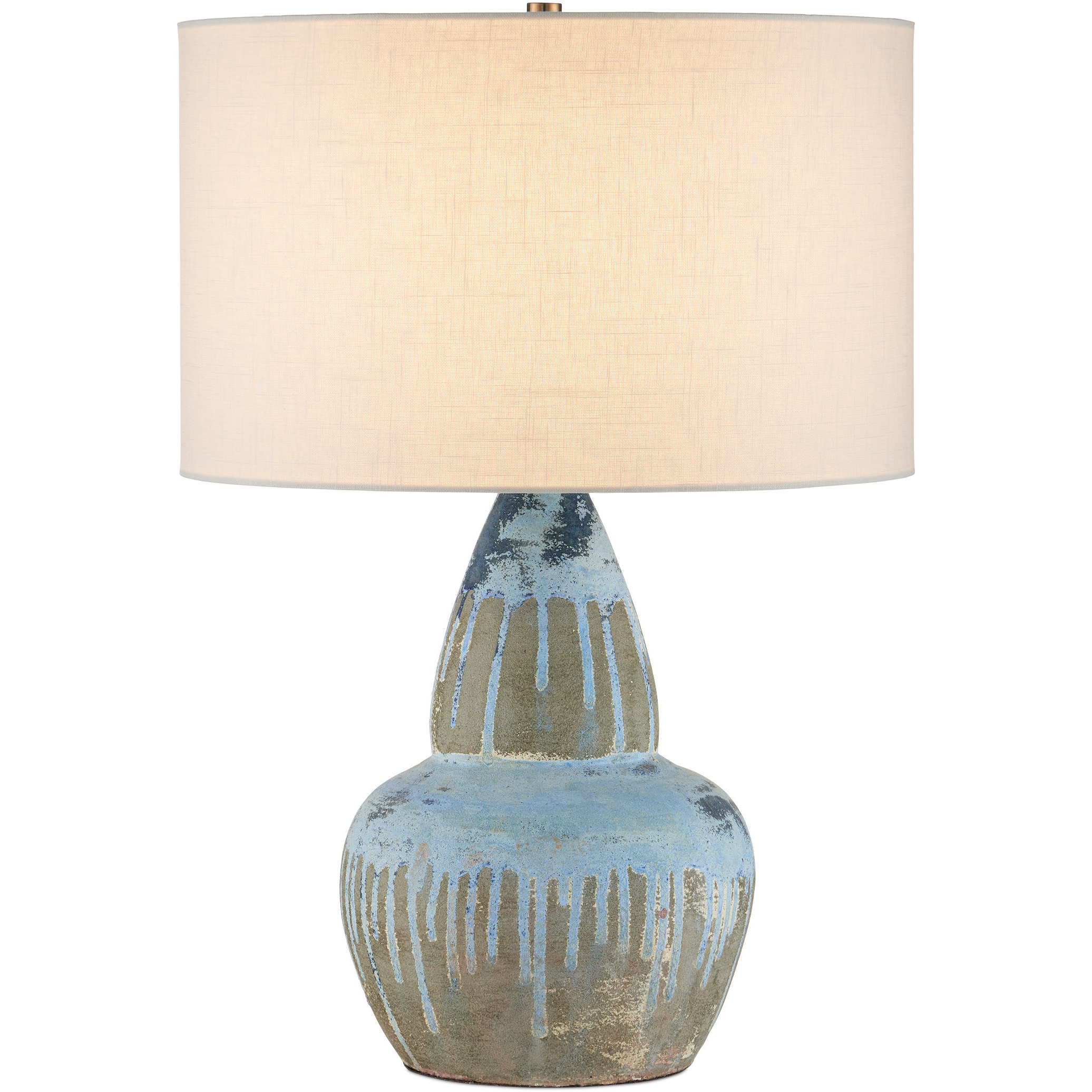 Catania 29.5 inch 150 watt Antique Blue Drip Table Lamp Portable Light